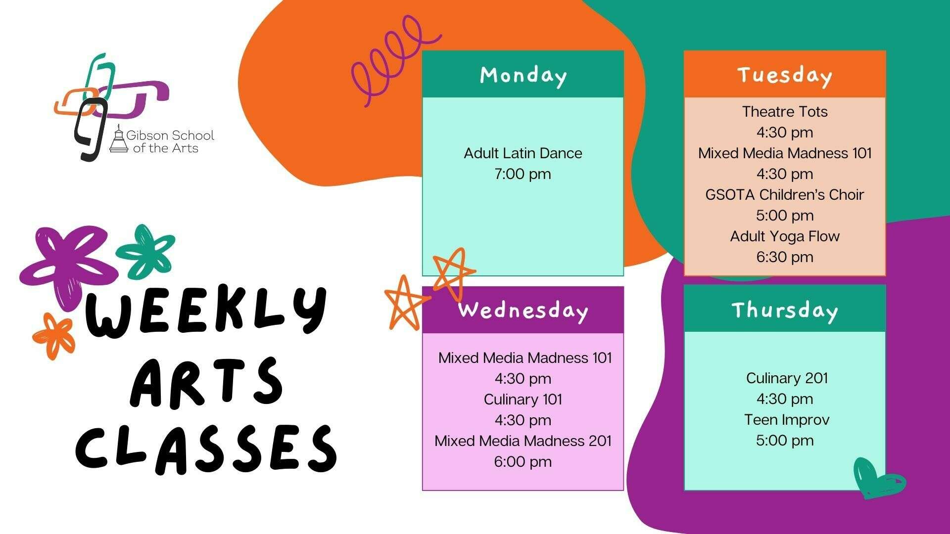 Weekly Arts Classes